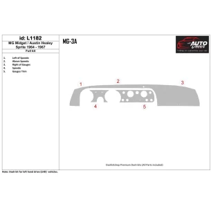 MG Midget/Austin Healey Sprite 1964-1967 Full Set Interior BD Dash Trim Kit