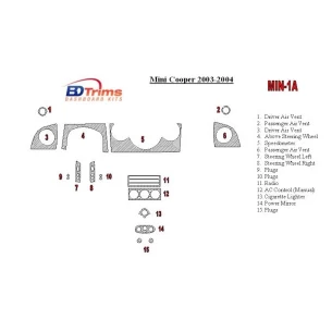 Mini Cooper 2003-2004 Full Set Interior BD Dash Trim Kit 2
