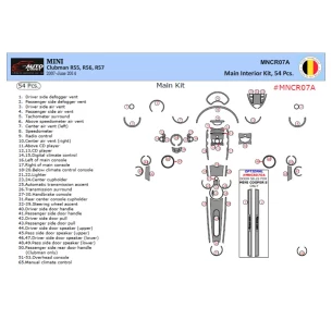 Mini Cooper Clubman R55 R56 R57 2007-2014 3D Interior Dashboard Trim Kit Dash Trim Dekor 57-Parts
