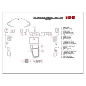 Mitsubishi 3000GT 1991-1998 Basic Set Interior BD Dash Trim Kit