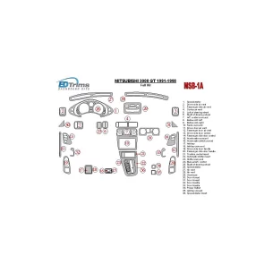 Mitsubishi 3000GT 1991-1998 Full Set Interior BD Dash Trim Kit 2