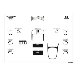 Mitsubishi Carisma 07.99-12.04 3D Interior Dashboard Trim Kit Dash Trim Dekor 13-Parts 2