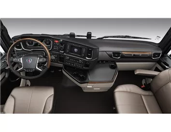 Scania NG-Series TopSleeper ab 2016 3D Interior Dashboard Trim Kit Dash Trim Dekor 24-Parts - 5 - Interior Dash Trim Kit