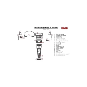 Mitsubishi Diamante 2000-2003 OEM Compliance (Except LS) Interior BD Dash Trim Kit