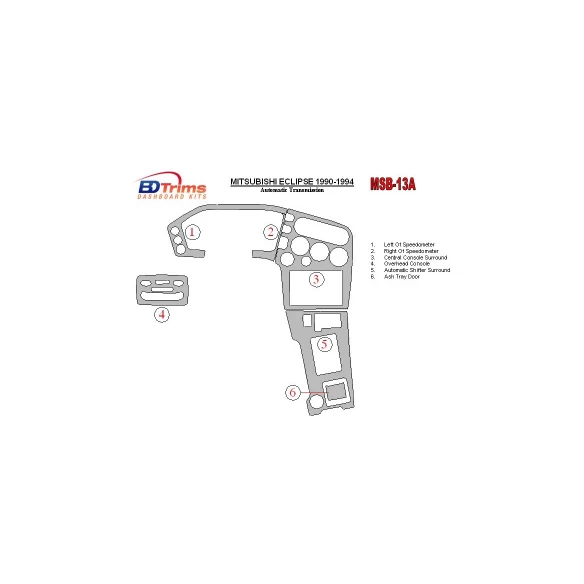 Mitsubishi Eclipse 1990-1994 Automatic Gear Interior BD Dash Trim Kit