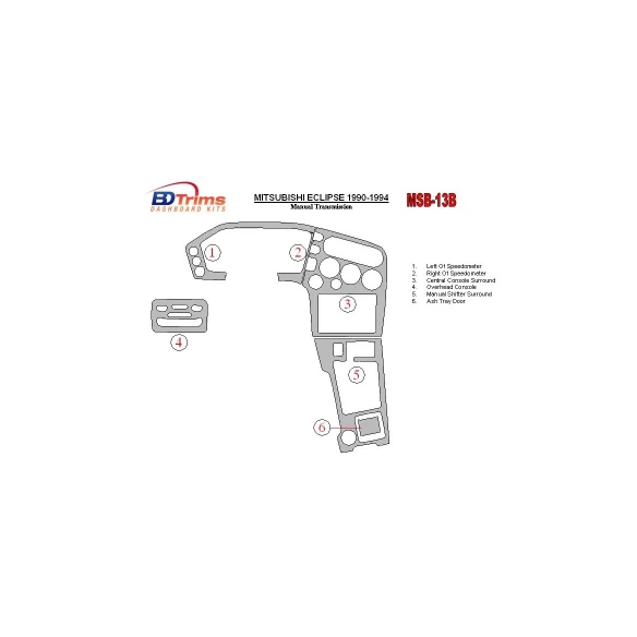 Mitsubishi Eclipse 1990-1994 Manual Gear Box Interior BD Dash Trim Kit