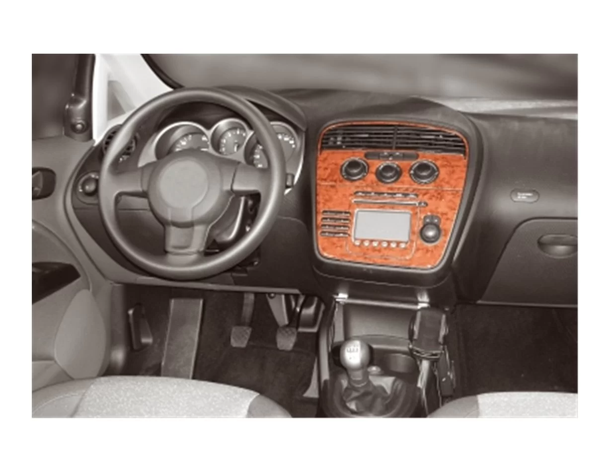 Seat Altea-Toledo 04.04-12.08 3D Interior Dashboard Trim Kit Dash Trim Dekor 12-Parts - 1 - Interior Dash Trim Kit