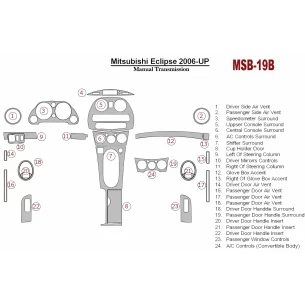 Mitsubishi Eclipse 2006-UP Manual Gear Box Interior BD Dash Trim Kit 2