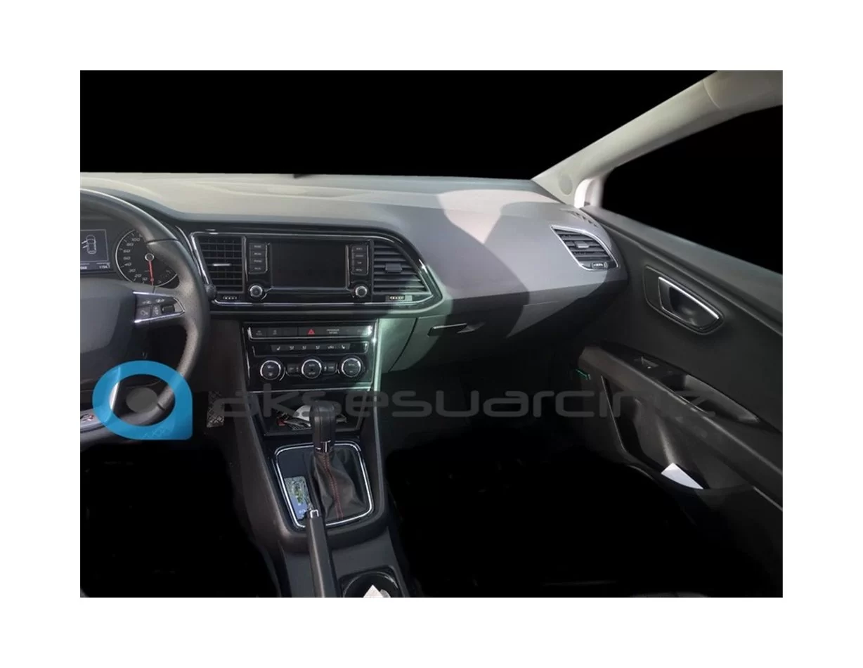 Seat Leon 01.2014 3D Interior Dashboard Trim Kit Dash Trim Dekor 14-Parts - 1 - Interior Dash Trim Kit