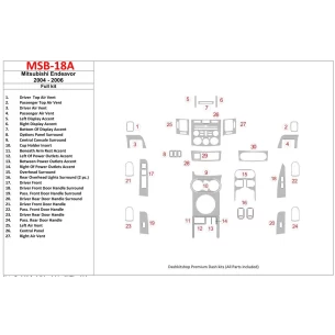 Mitsubishi Endeavor 2004-2006 Full Set Interior BD Dash Trim Kit 2