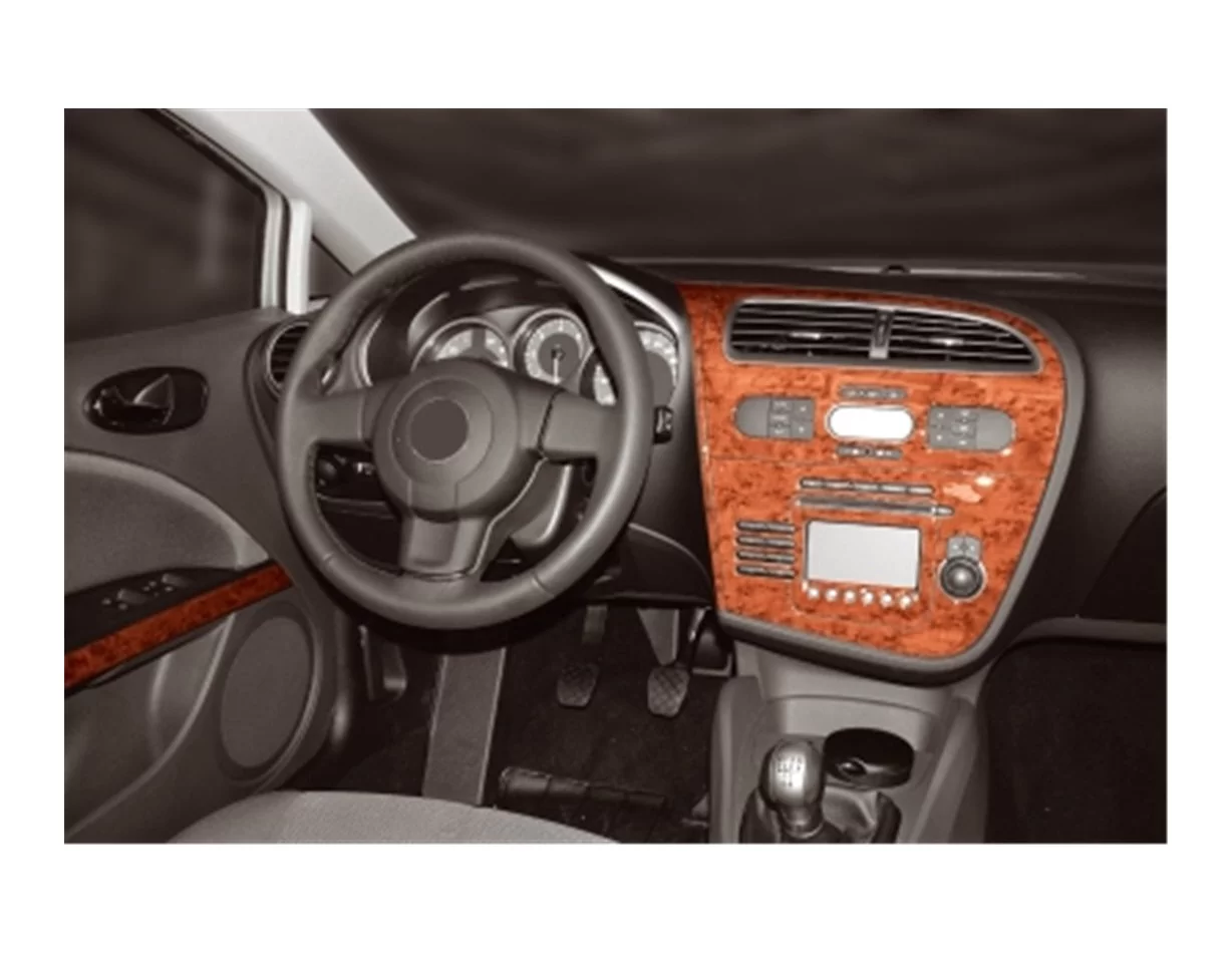 Seat Leon 1P 06.05-09.09 3D Interior Dashboard Trim Kit Dash Trim Dekor 8-Parts - 1 - Interior Dash Trim Kit