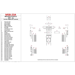 Mitsubishi Endeavor 2007-UP Full Set, Automatic AC Interior BD Dash Trim Kit 2