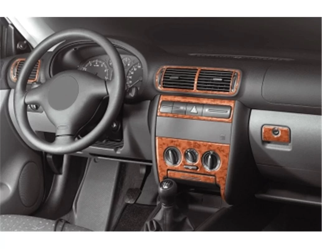 Seat Toledo-Leon 1M 01.99-03.04 3D Interior Dashboard Trim Kit Dash Trim Dekor 15-Parts - 1 - Interior Dash Trim Kit