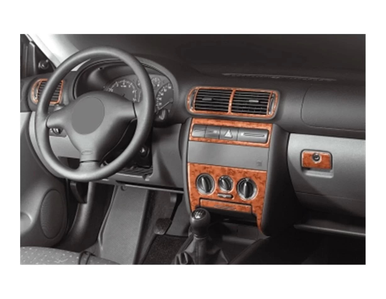 Seat Toledo-Leon 1M 01.99-03.04 3D Interior Dashboard Trim Kit Dash Trim Dekor 15-Parts - 1 - Interior Dash Trim Kit
