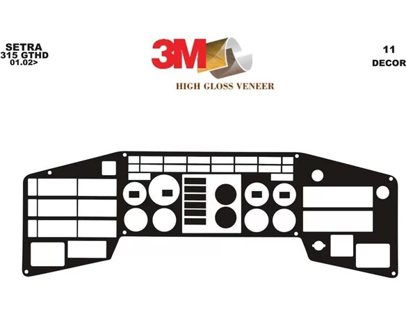 Setra 3-Series 01.96-01.00 3D Interior Dashboard Trim Kit Dash Trim Dekor 13-Parts