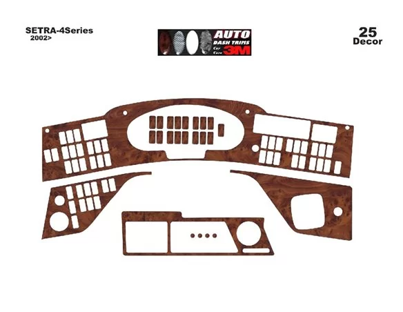 Setra 4-Series 01.2002 3D Interior Dashboard Trim Kit Dash Trim Dekor 25-Parts