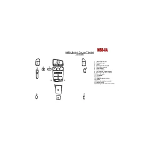 Mitsubishi Galant 1994-1998 Automatic Gear, 17 Parts set Interior BD Dash Trim Kit 2