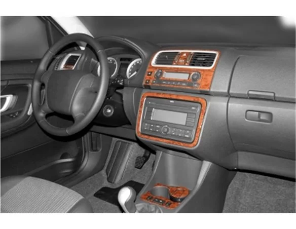 Skoda Fabia 5J Roomster 06.2006 3D Interior Dashboard Trim Kit Dash Trim Dekor 20-Parts - 1 - Interior Dash Trim Kit