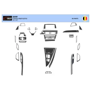 BMW 6-Series F12 F13 2011-2017 3D Interior Dashboard Trim Kit Dash Trim Dekor 46-Parts 2