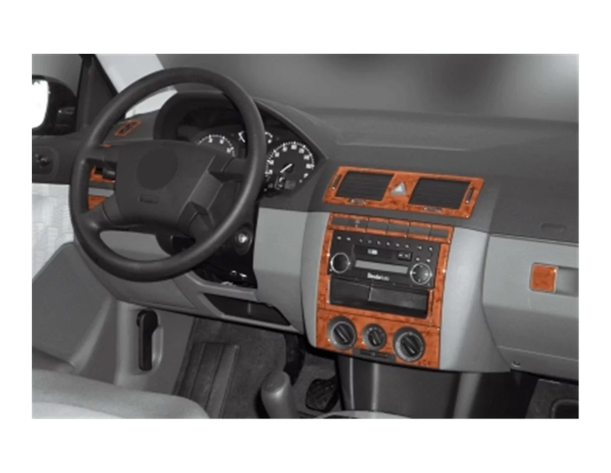 Skoda Fabia 6Y 09.99-05.06 3D Interior Dashboard Trim Kit Dash Trim Dekor 24-Parts - 1 - Interior Dash Trim Kit