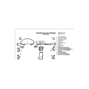 Mitsubishi Galant 1999-2003 OEM Compliance Interior BD Dash Trim Kit 2