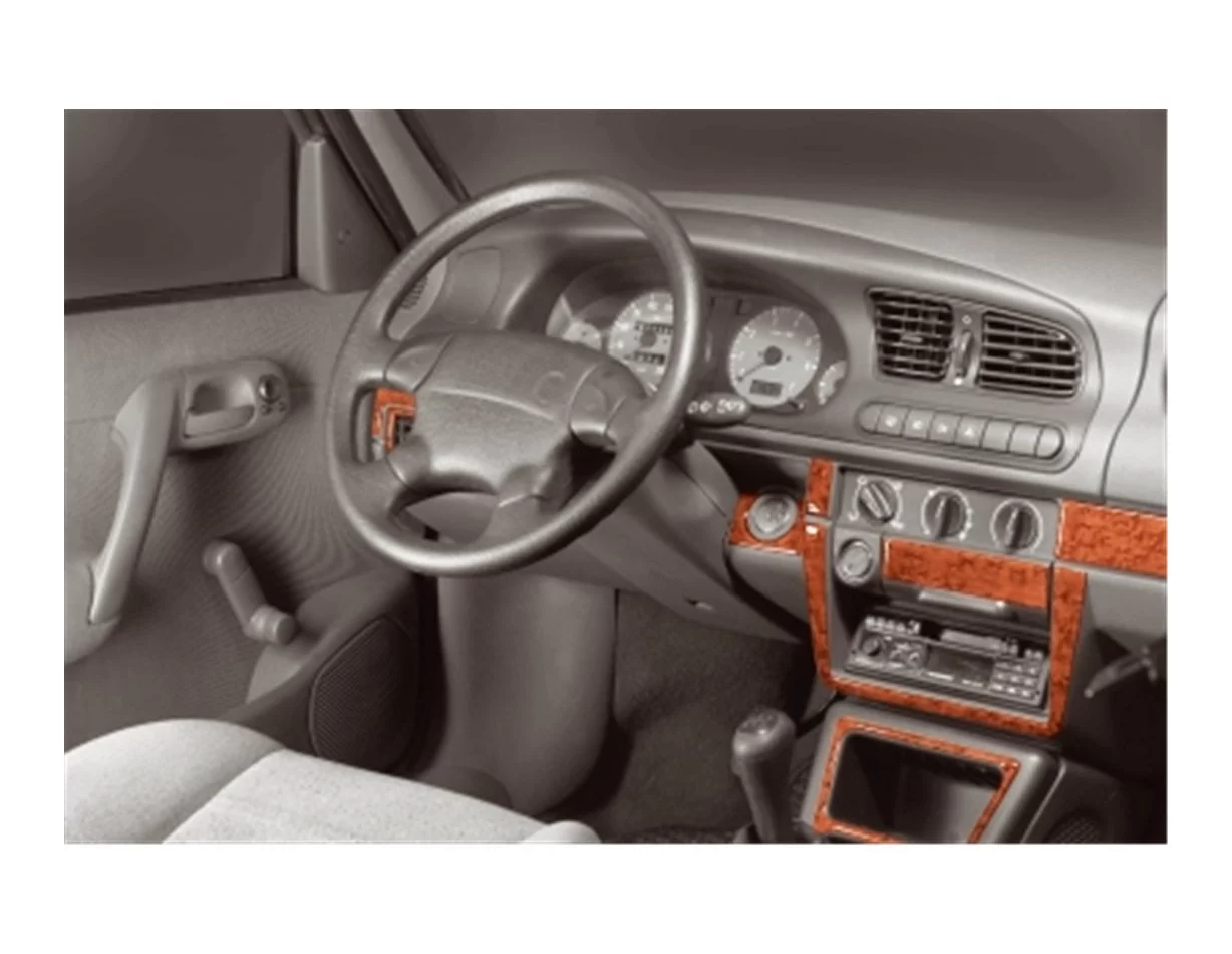Skoda Felicia 01.95-12.99 3D Interior Dashboard Trim Kit Dash Trim Dekor 15-Parts - 1 - Interior Dash Trim Kit