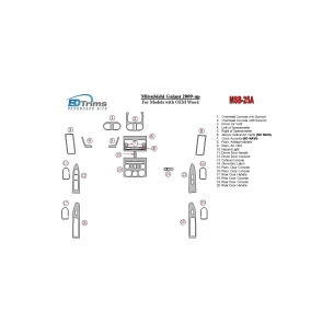 Mitsubishi Galant 2009-UP For Models With OEM Wood Kit Interior BD Dash Trim Kit 2