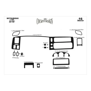 Mitsubishi L 200 09.96-07.07 3D Interior Dashboard Trim Kit Dash Trim Dekor 16-Parts 2