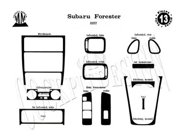 Subaru Forester 09.97-12.07 3D Interior Dashboard Trim Kit Dash Trim Dekor 13-Parts