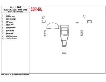 Subaru Forester 1998-2002 Automatic Gearbox, Basic Set, 16 Parts set Interior BD Dash Trim Kit - 1 - Interior Dash Trim Kit
