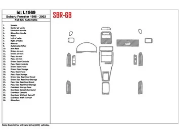 Subaru Forester 1998-2002 Automatic Gearbox, Full Set, 30 Parts set Interior BD Dash Trim Kit - 1 - Interior Dash Trim Kit