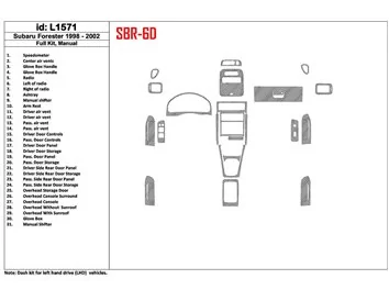 Subaru Forester 1998-2002 Manual Gearbox, Full Set, 31 Parts set Interior BD Dash Trim Kit - 1 - Interior Dash Trim Kit