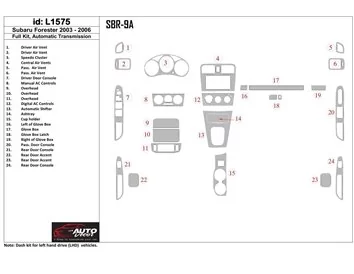 Subaru Forester 2003-2006 Full Set, Automatic Gear Interior BD Dash Trim Kit - 1 - Interior Dash Trim Kit