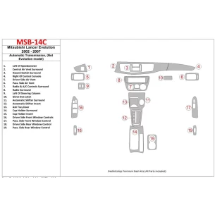Mitsubishi Lancer 2002-2007 Automatic Gear, (?? EVOLUTION model) Interior BD Dash Trim Kit