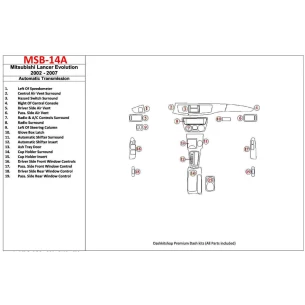 Mitsubishi Lancer Evolution 2002-2007 Automatic Gear Interior BD Dash Trim Kit