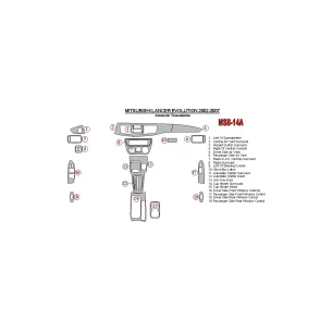 Mitsubishi Lancer Evolution 2002-2007 Automatic Gear Interior BD Dash Trim Kit 2