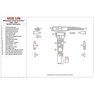 Mitsubishi Lancer Evolution 2002-2007 Manual Gear Box Interior BD Dash Trim Kit