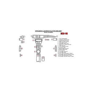 Mitsubishi Lancer Evolution 2002-2007 Manual Gear Box Interior BD Dash Trim Kit 2