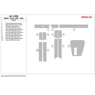BMW 7 1986-1994 Full Set Interior BD Dash Trim Kit 2