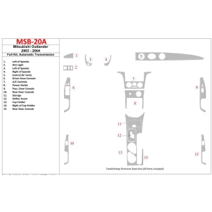 Mitsubishi Outlander 2003-2004 Full Set, Automatic Gear Interior BD Dash Trim Kit 2