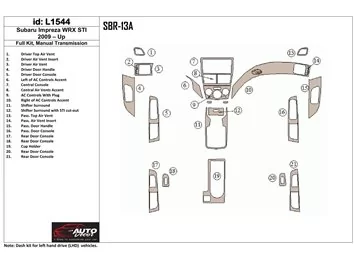 Subaru Impreza 2009-UP Full Set, Manual Gear Box Interior BD Dash Trim Kit - 1 - Interior Dash Trim Kit