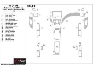 Subaru Impreza 2009-UP Full Set, Manual Gear Box, ?? STI Interior BD Dash Trim Kit - 1 - Interior Dash Trim Kit
