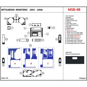 Mitsubishi Pajero/Montero 2000-2006 OEM Compliance Interior BD Dash Trim Kit