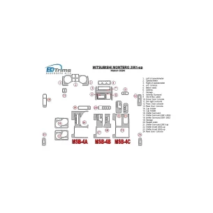 Mitsubishi Pajero/Montero 2000-2006 OEM Compliance Interior BD Dash Trim Kit