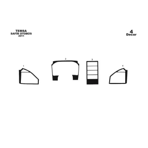 Mitsubishi Safir 01.2011 3D Interior Dashboard Trim Kit Dash Trim Dekor 4-Parts