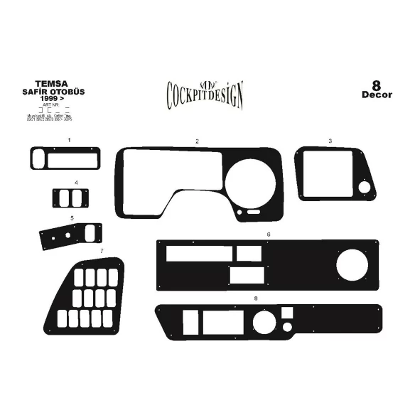 Mitsubishi Safir 01.99-12.10 3D Interior Dashboard Trim Kit Dash Trim Dekor 8-Parts