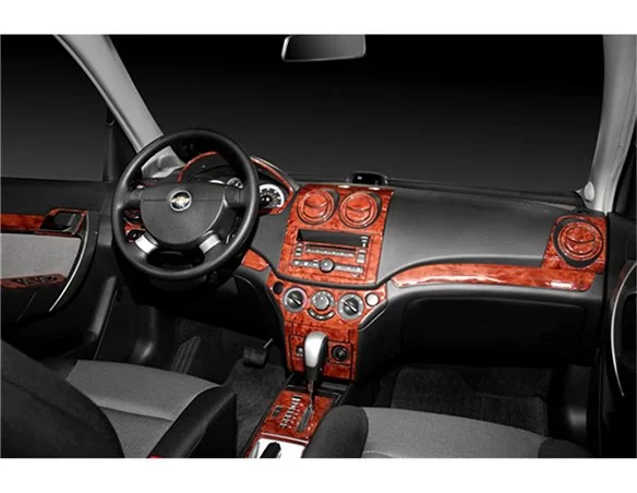 Chevrolet Aveo 02.2006 3D Interior Dashboard Trim Kit Dash Trim Dekor 21-Parts - 1 - Interior Dash Trim Kit