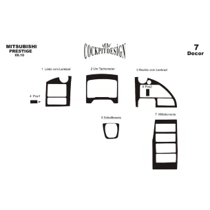Mitsubishi Temsa Prestige 09.2010 3D Interior Dashboard Trim Kit Dash Trim Dekor 7-Parts