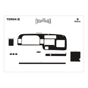 Mitsubishi Temsa Prestige Midibus 01.1999 3D Interior Dashboard Trim Kit Dash Trim Dekor 9-Parts 2