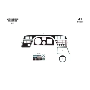 Mitsubishi Temsa Prestige Midibus 2017 3D Interior Dashboard Trim Kit Dash Trim Dekor 41-Parts